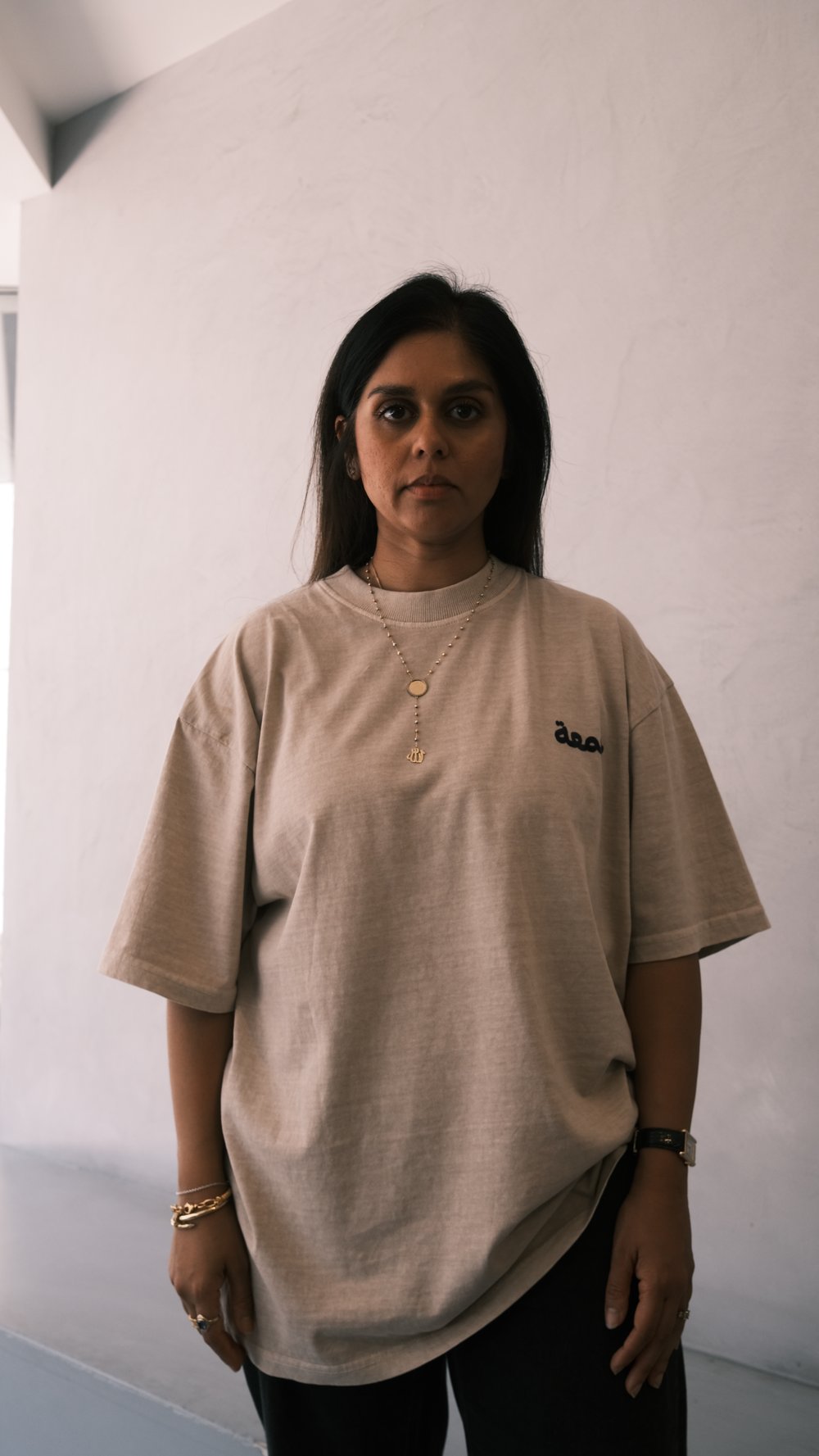 Arabic Logo T-shirt in Mocha Mousse